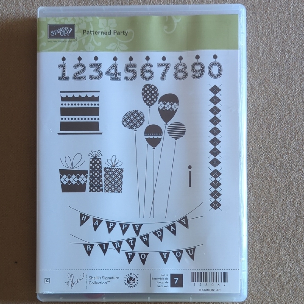 Stampin Up! Patterned Party Rubber Stamp Set